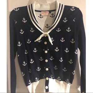 NWOT Vintage Style Anchor Cardigan